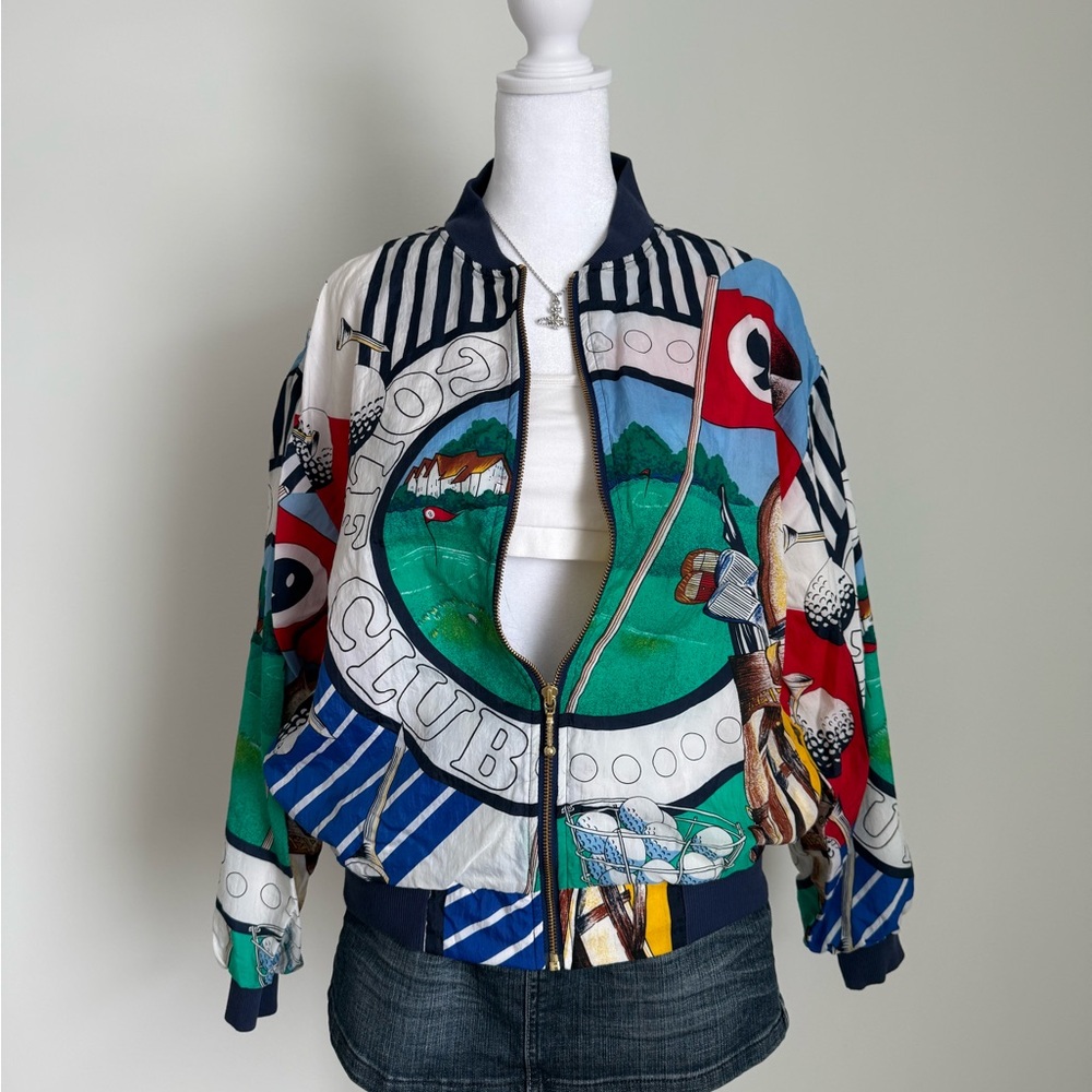Vintage Line-Up golf club bomber jacket.